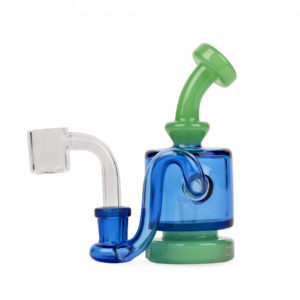RED EYE GLASS 4.25″ Saphire Blue & Mint Green Mini Rig