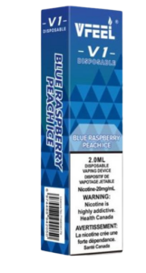 Vfeel V1 6000 Puffs Disposable Vape - Blue Raspberry Peach ice